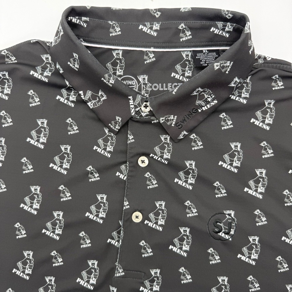Swing Juice Polo Mens XL Charcoal Press Collection Golf Shirt Las Posas Graphic